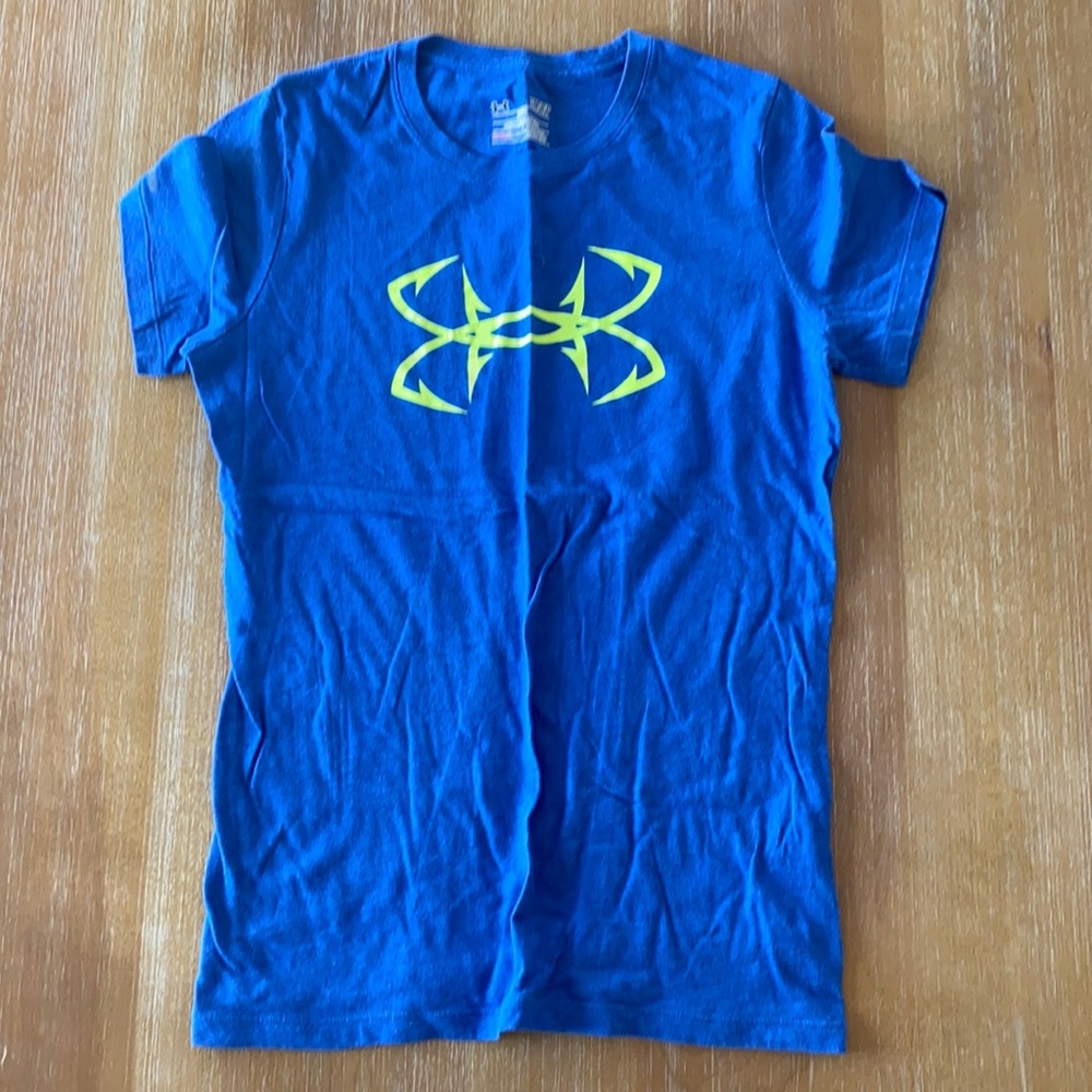 Under Armour - UA fish blue women’s short sleeve T-shirt - size small